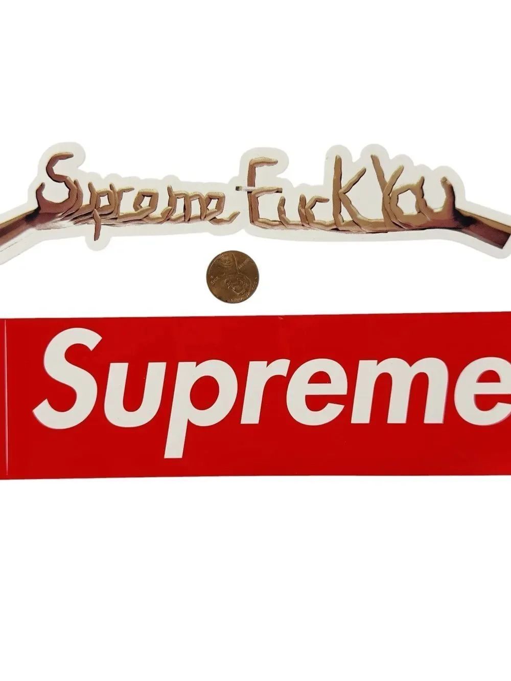 Supreme F You Fingers & Box Logo Skateboard Stickers FW18